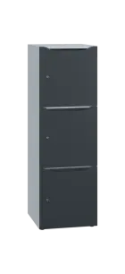 DOMINOU 33 úložná skříň 3-boxová, 1367x450x400 mm, korpus bílý, dvířka antracit